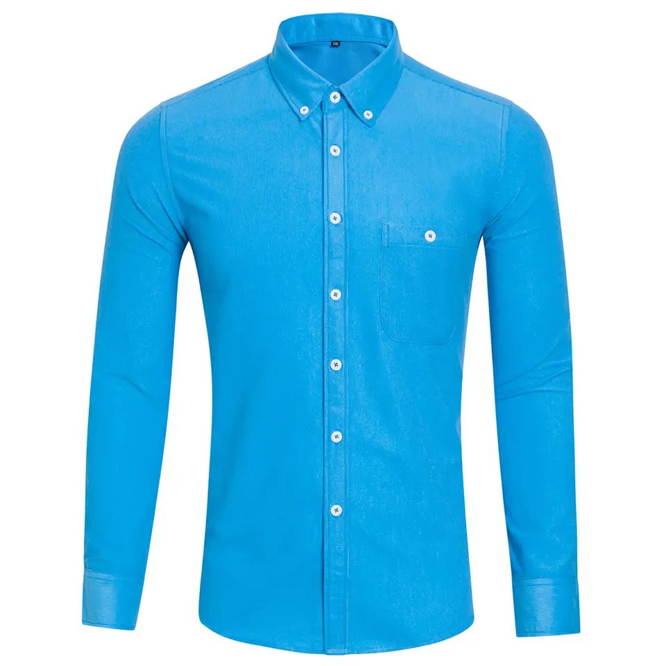 2023 White Versatile Slim Plain Fashion 100% Cotton Stretch Anti-Wrinkle Colored Casual Shirt for men Men's Custom Dress Shirts
