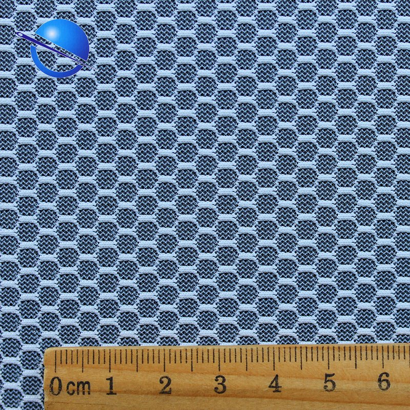 Wholesale high quality cheap warp knitting polyester honeycomb filament yarn stiff mesh net fabric knit for sports shoes upper