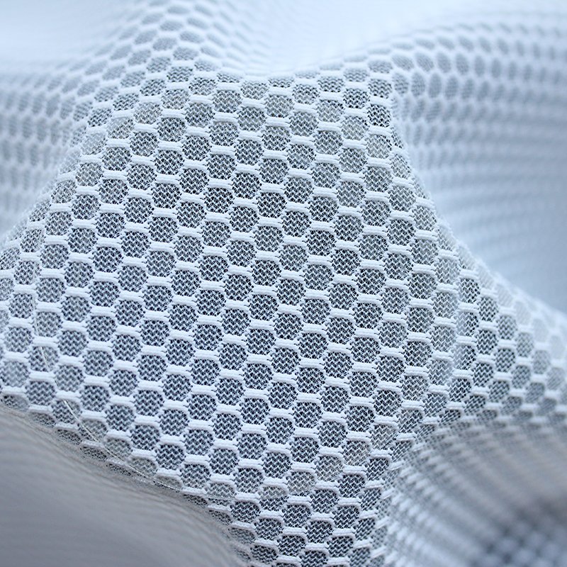 Wholesale high quality cheap warp knitting polyester honeycomb filament yarn stiff mesh net fabric knit for sports shoes upper