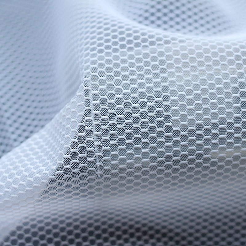 Wholesale high quality cheap warp knitting polyester honeycomb filament yarn stiff mesh net fabric knit for sports shoes upper