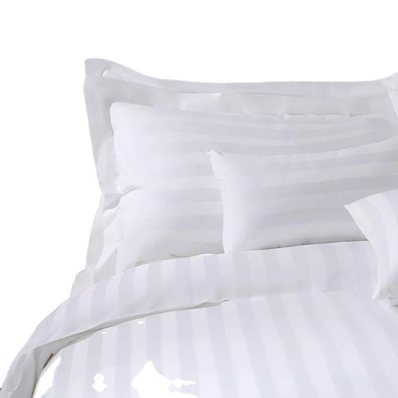 Custom cotton satin stripe hotel bedding sheet home textile hotel linen fitted sheet fabrics