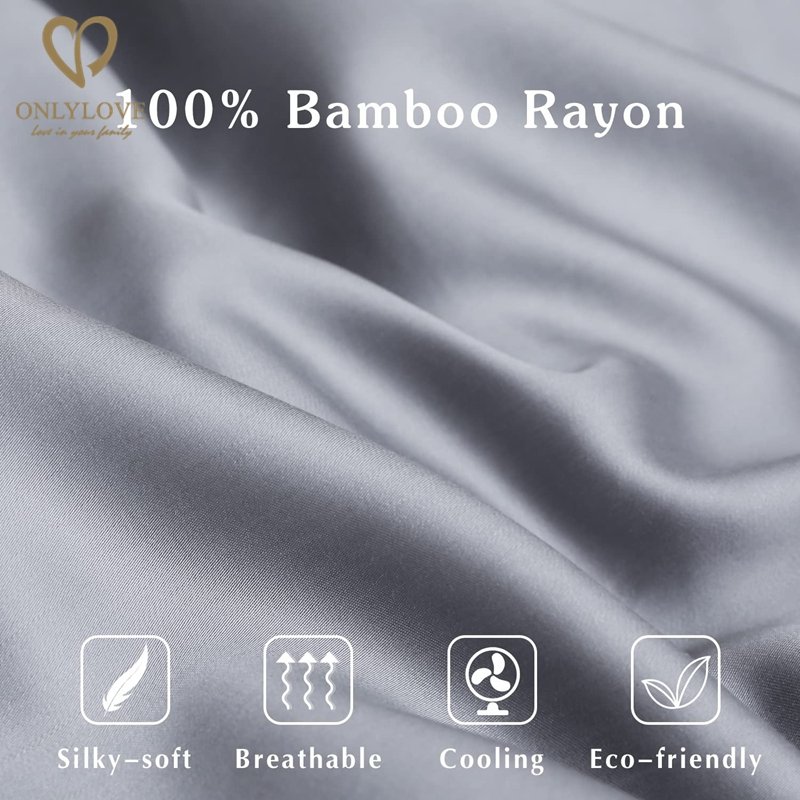 Linen Bamboo Sheet Set in Natural (Size: Twin/Twin X-Large) - Cozy Classic Bamboo Bed Sheet Set King