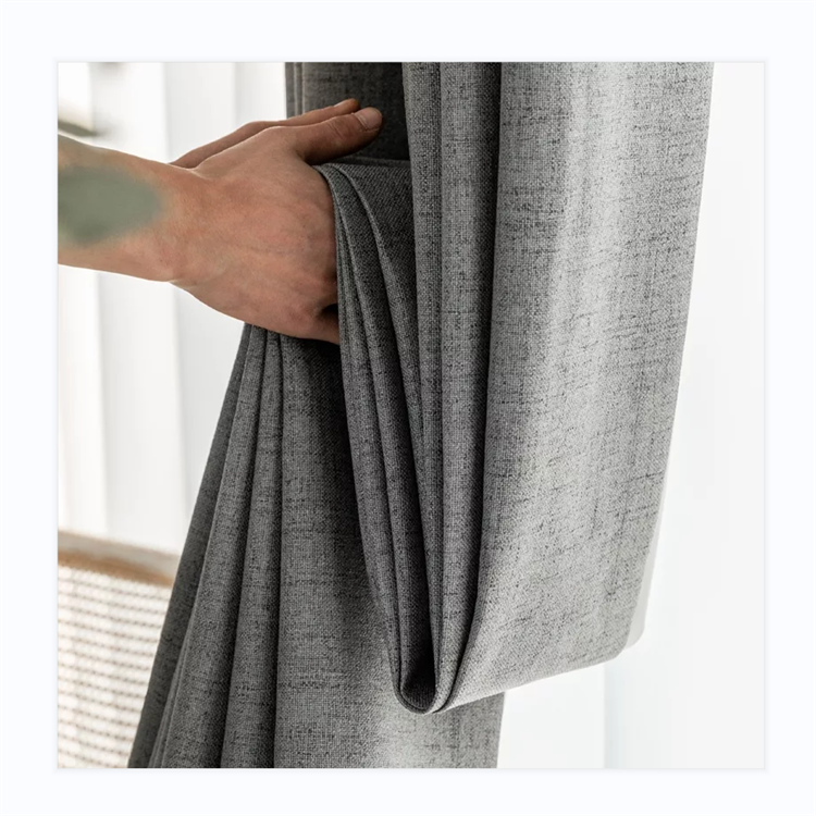 100% Blackout Royal Quality Linen Fabric Roll Textiles Thermal Insulated Curtain Fabric for The Living Room