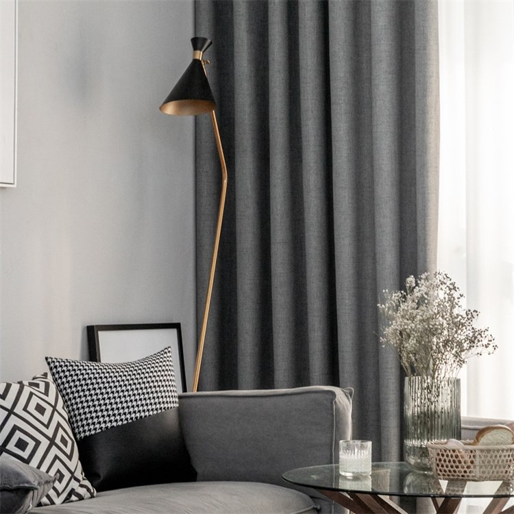 100% Blackout Royal Quality Linen Fabric Roll Textiles Thermal Insulated Curtain Fabric for The Living Room