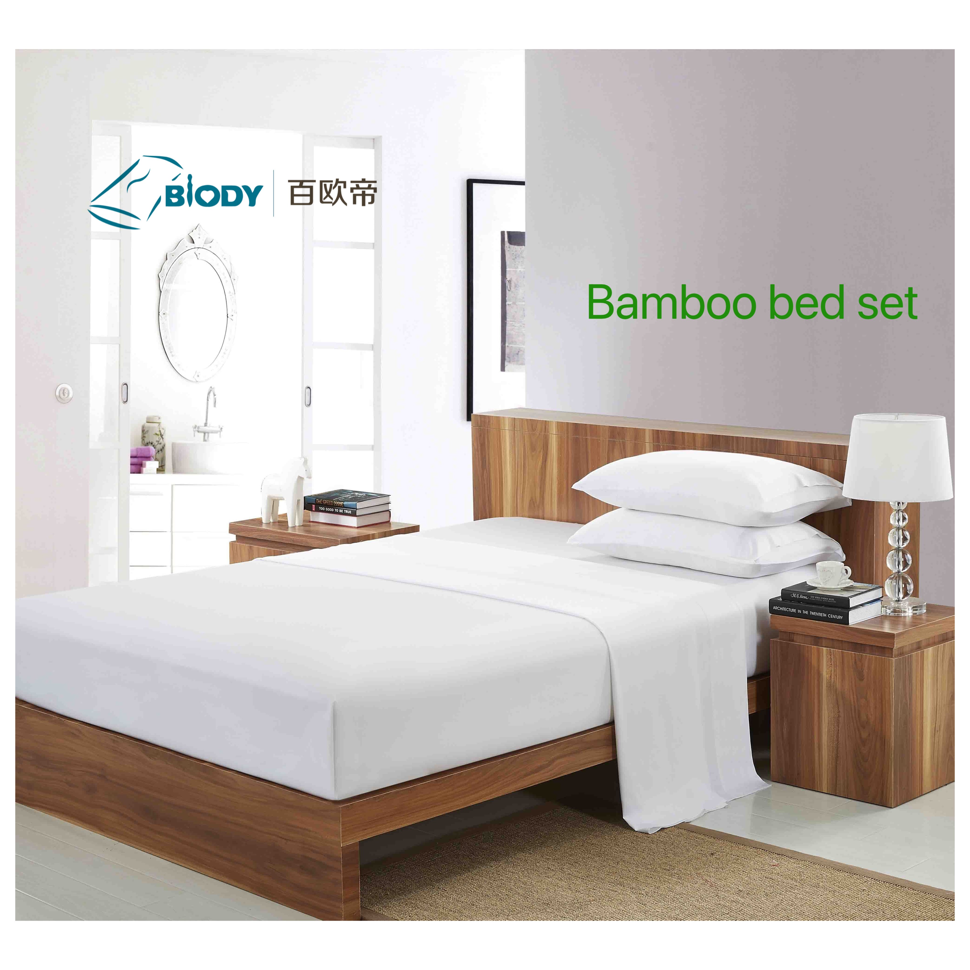 Silky Organic 100%Bamboo fiber Sheet Sets oekotex Cooling Bed Sheet for Duvet Cover set