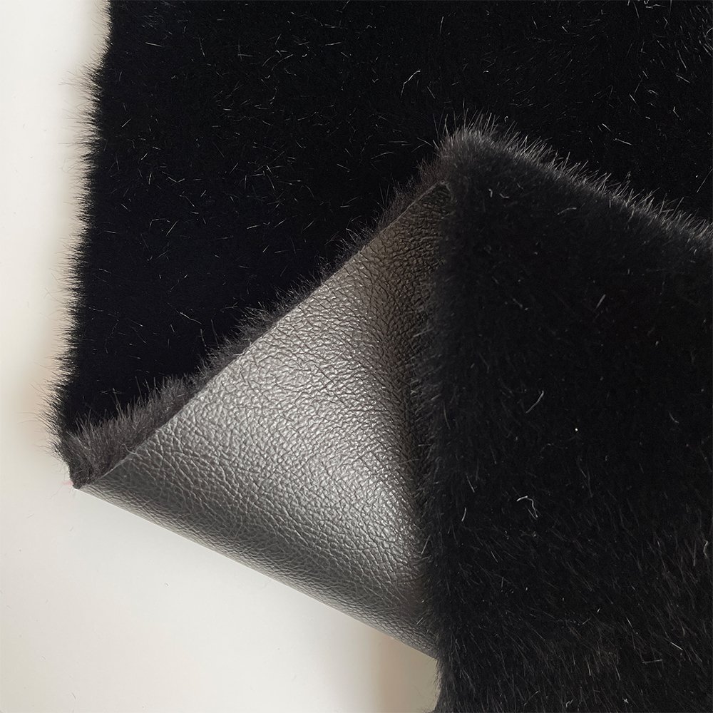 100% Polyester Soft Faux Fur Heavy Weight Long Pile Luxury PU Bonded Mink Fox Fabric For Garment