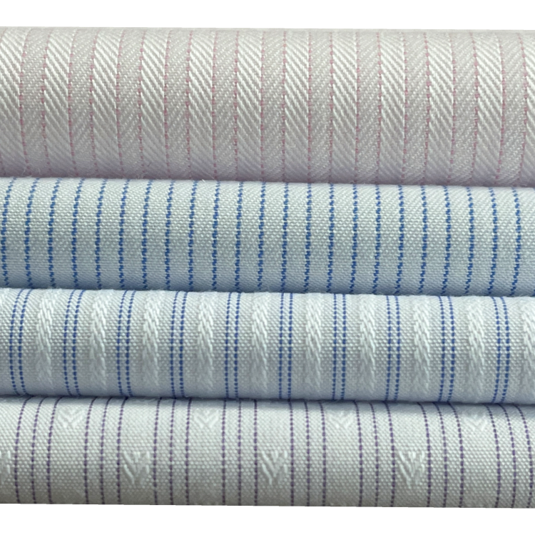 Hot selling Breathable 50% Bamboo 50%Polyester Stripe Jacquard Fabric for Shirts