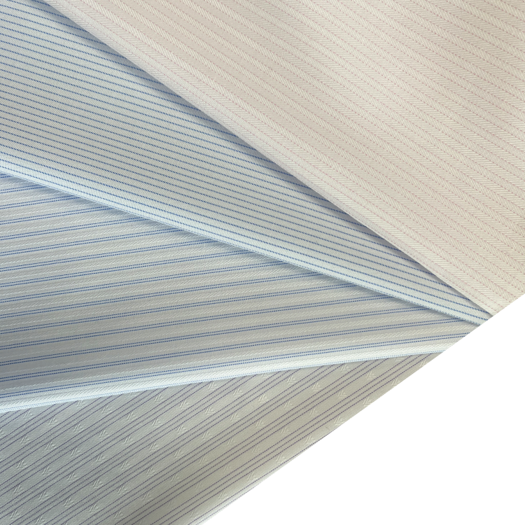 Hot selling Breathable 50% Bamboo 50%Polyester Stripe Jacquard Fabric for Shirts