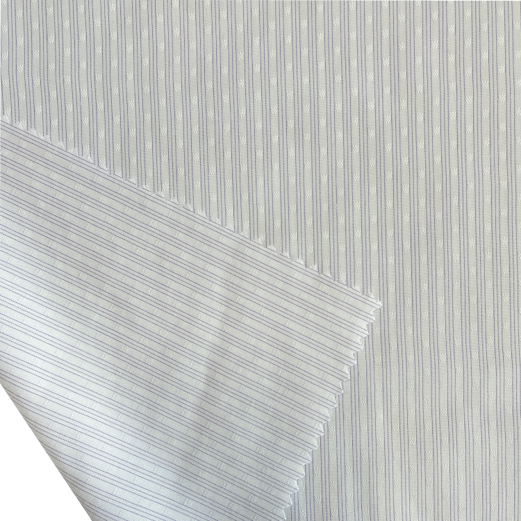 Hot selling Breathable 50% Bamboo 50%Polyester Stripe Jacquard Fabric for Shirts