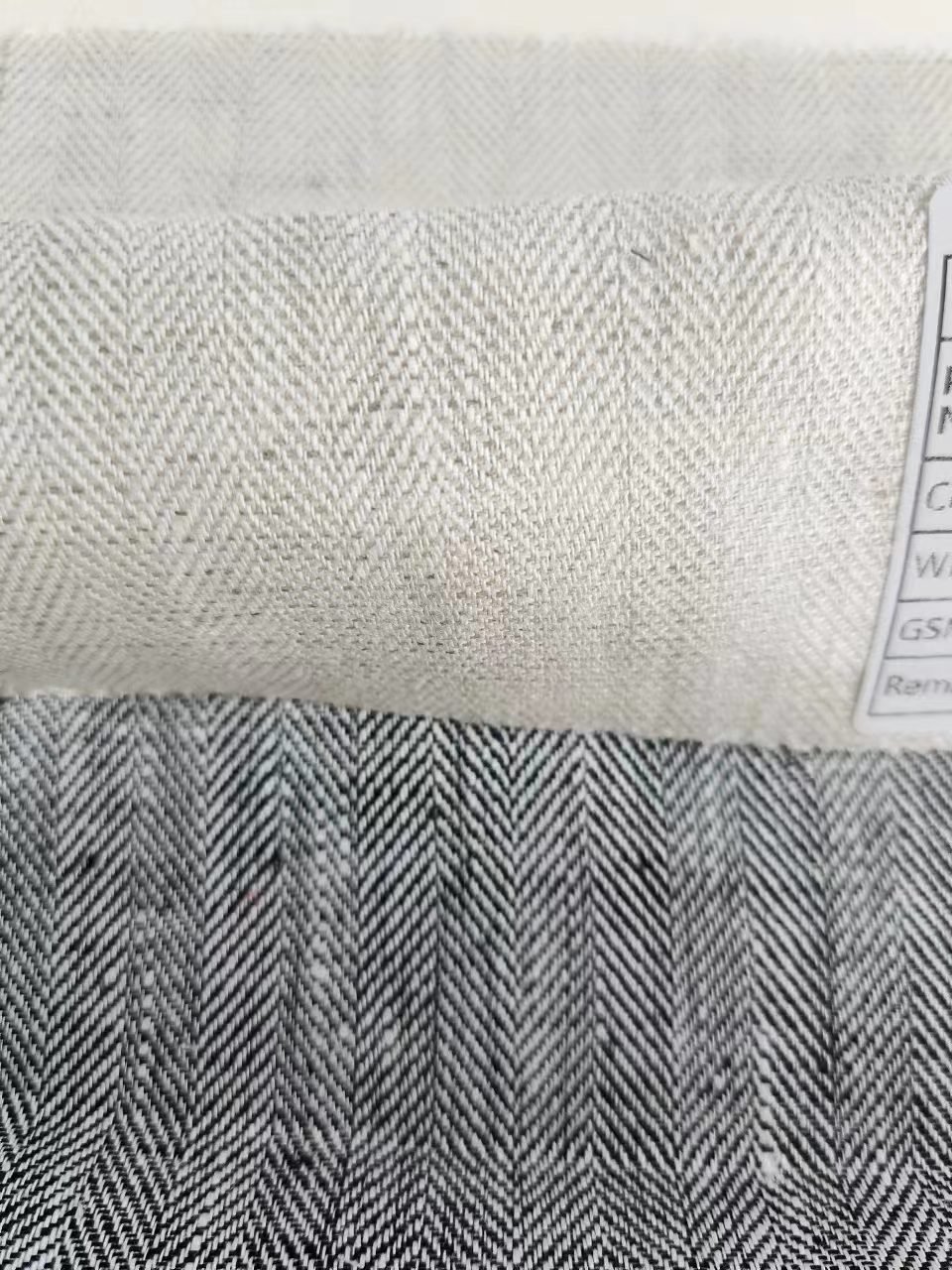 100 linen herringbone twill fabric for luxury garment