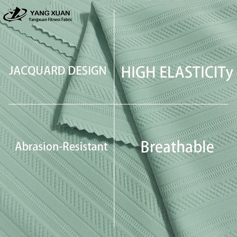 4 way stretch fabric Jacquard grain quick drying breathable fitness wear sportswear yoga clothing fabric