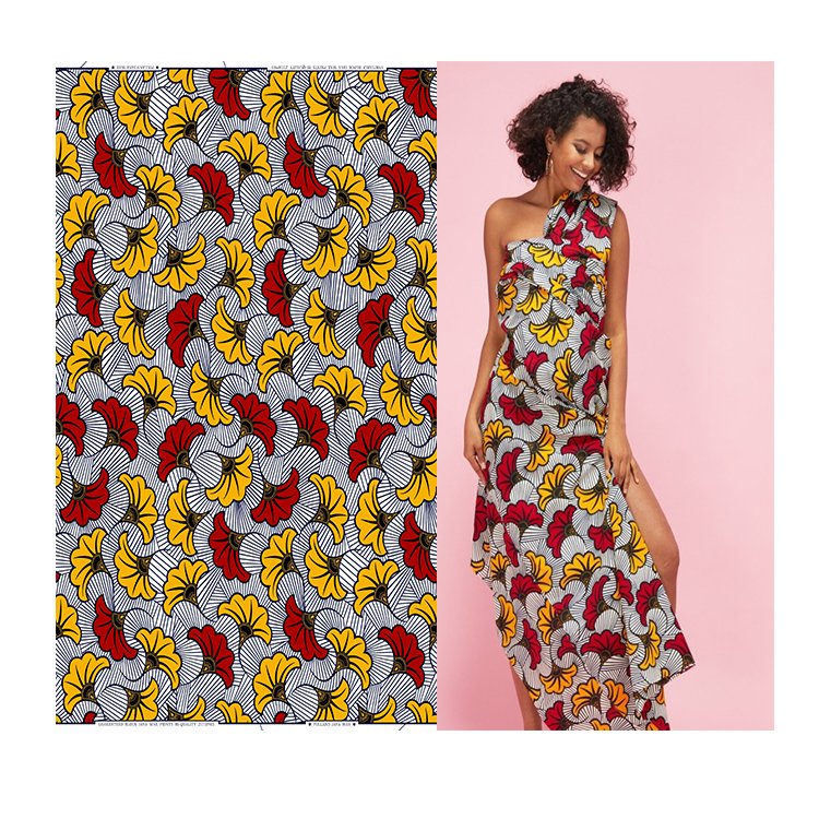 African customized ankara polyester real wax print fabric java