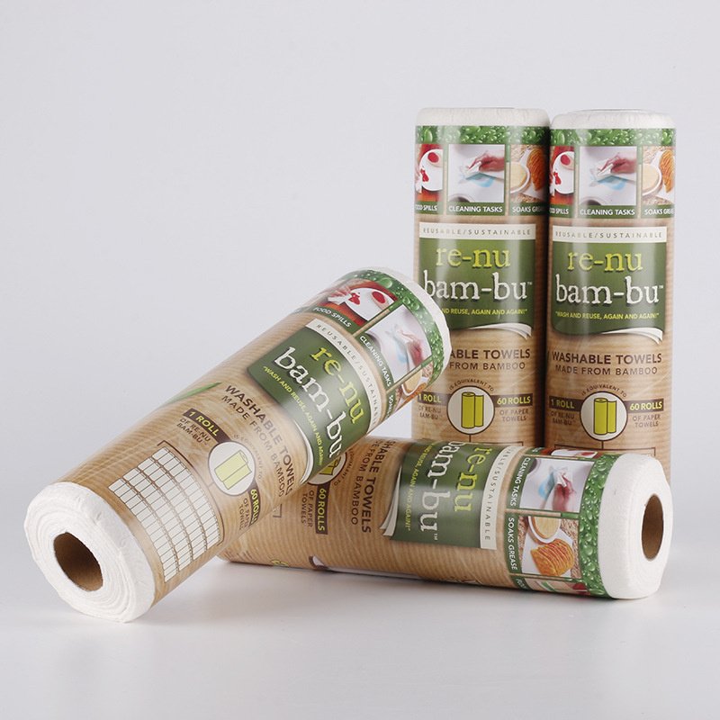 Biodegradable Reusable Bamboo Fiber Paper Towel Bamboo Kitchen Wipes New Design