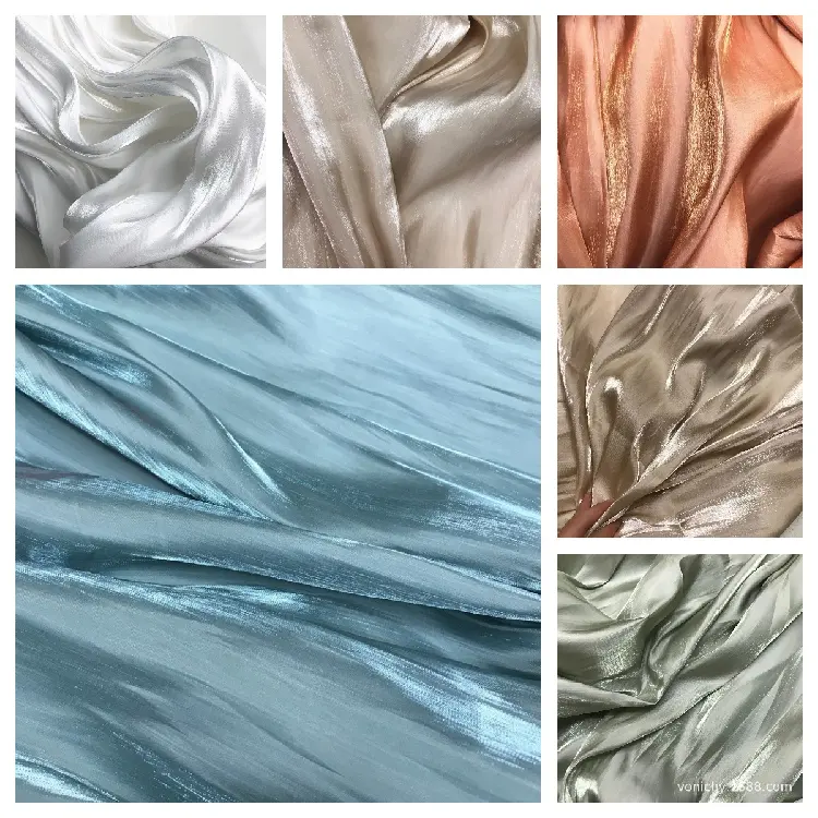 Polyester Stock soft shiny Lightweight Multi Colors direct sale reasonable price organza fabric for making dress