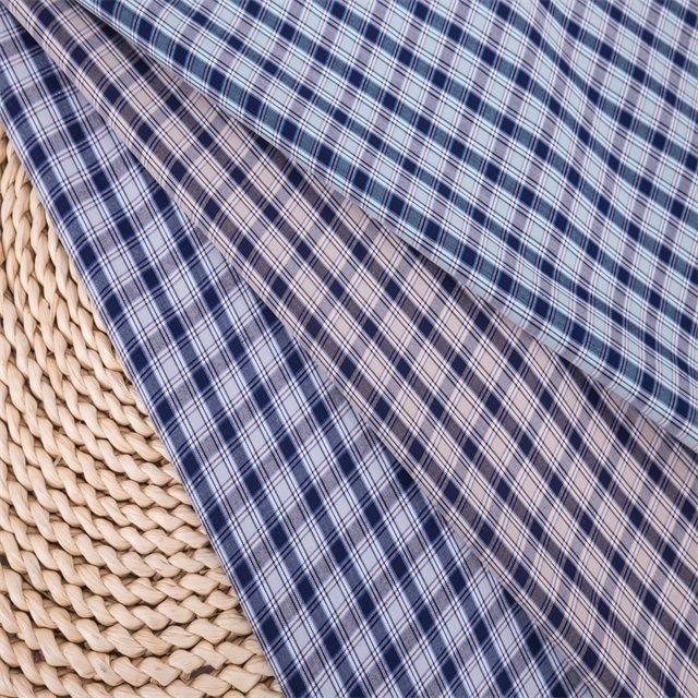 ready goods eco woven plaid 50% bamboo 50% polyester blend shirting fabric in summer