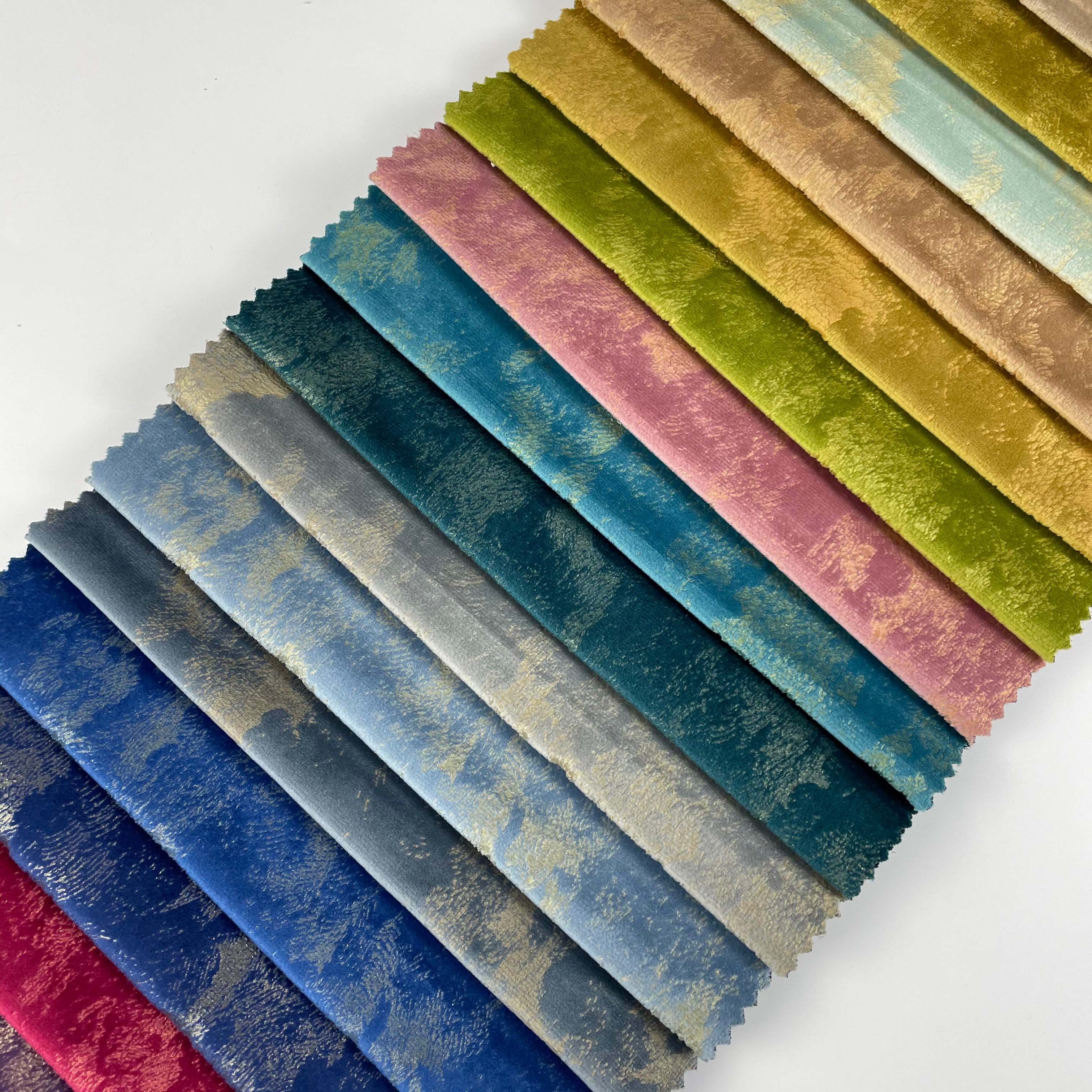 Free Sample Velvet Print Fabric Sofa Fabric Embossing 280cm Width 360GSM 100% Polyester Upholstery Home Textile Deco Sofa Fabric