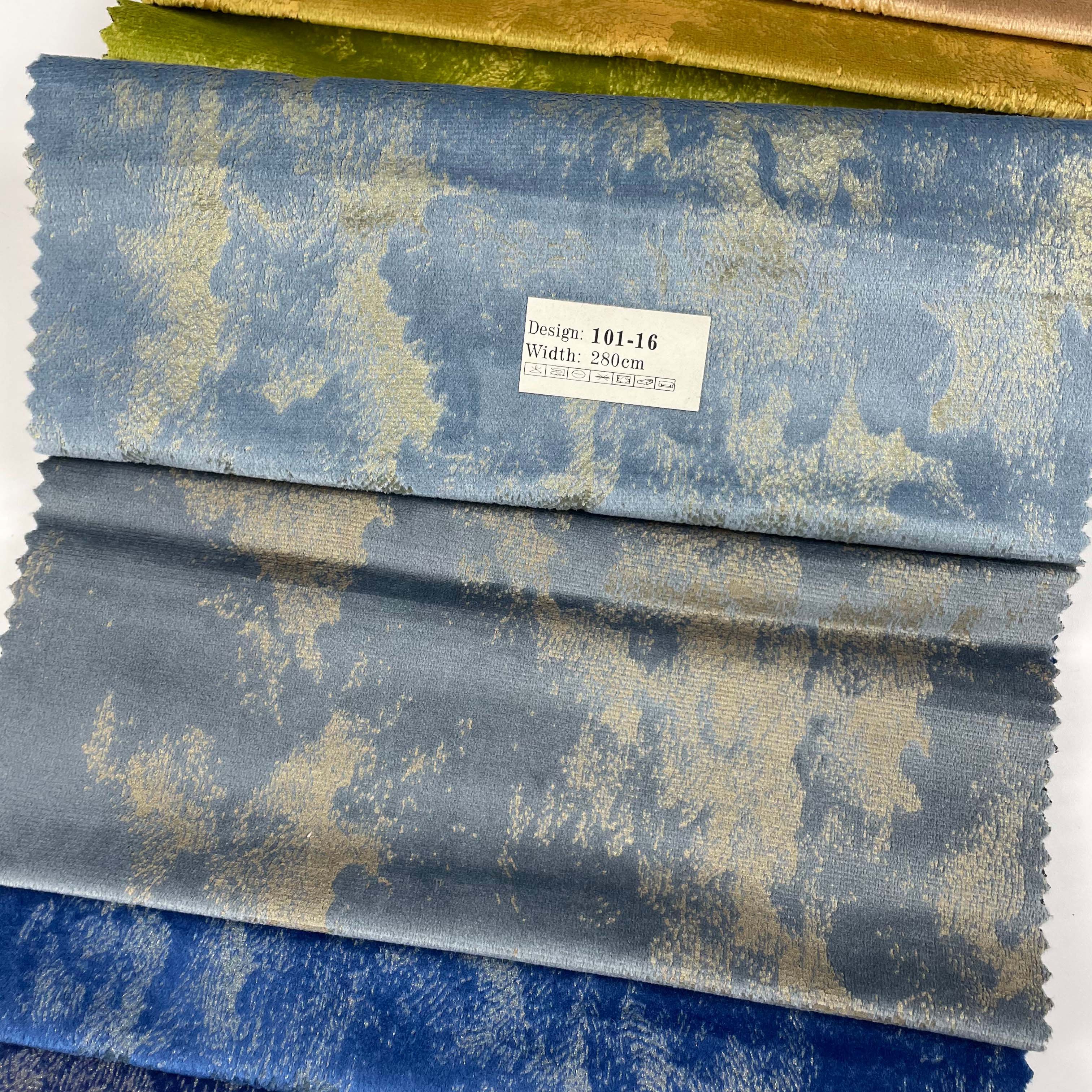 Free Sample Velvet Print Fabric Sofa Fabric Embossing 280cm Width 360GSM 100% Polyester Upholstery Home Textile Deco Sofa Fabric