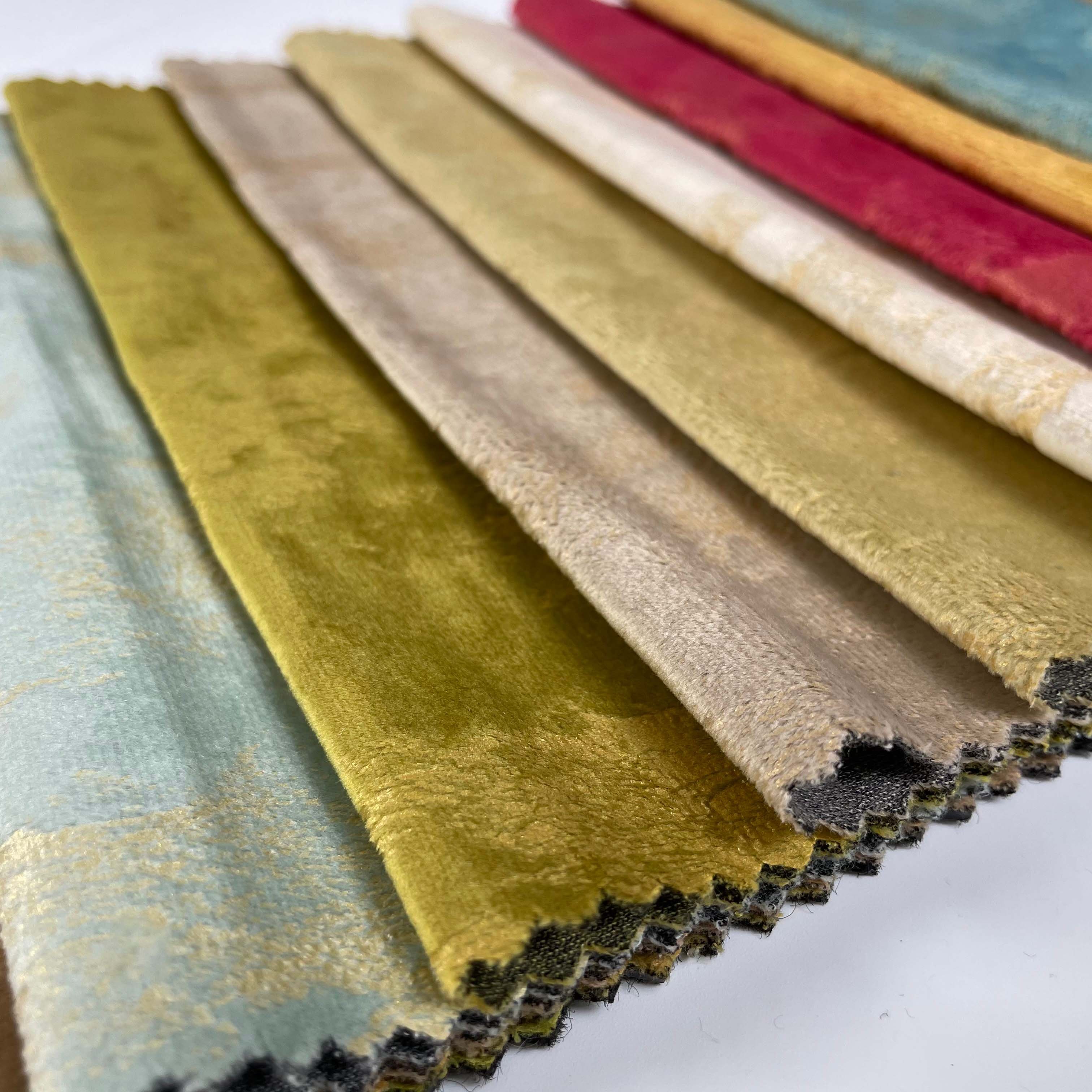 Free Sample Velvet Print Fabric Sofa Fabric Embossing 280cm Width 360GSM 100% Polyester Upholstery Home Textile Deco Sofa Fabric