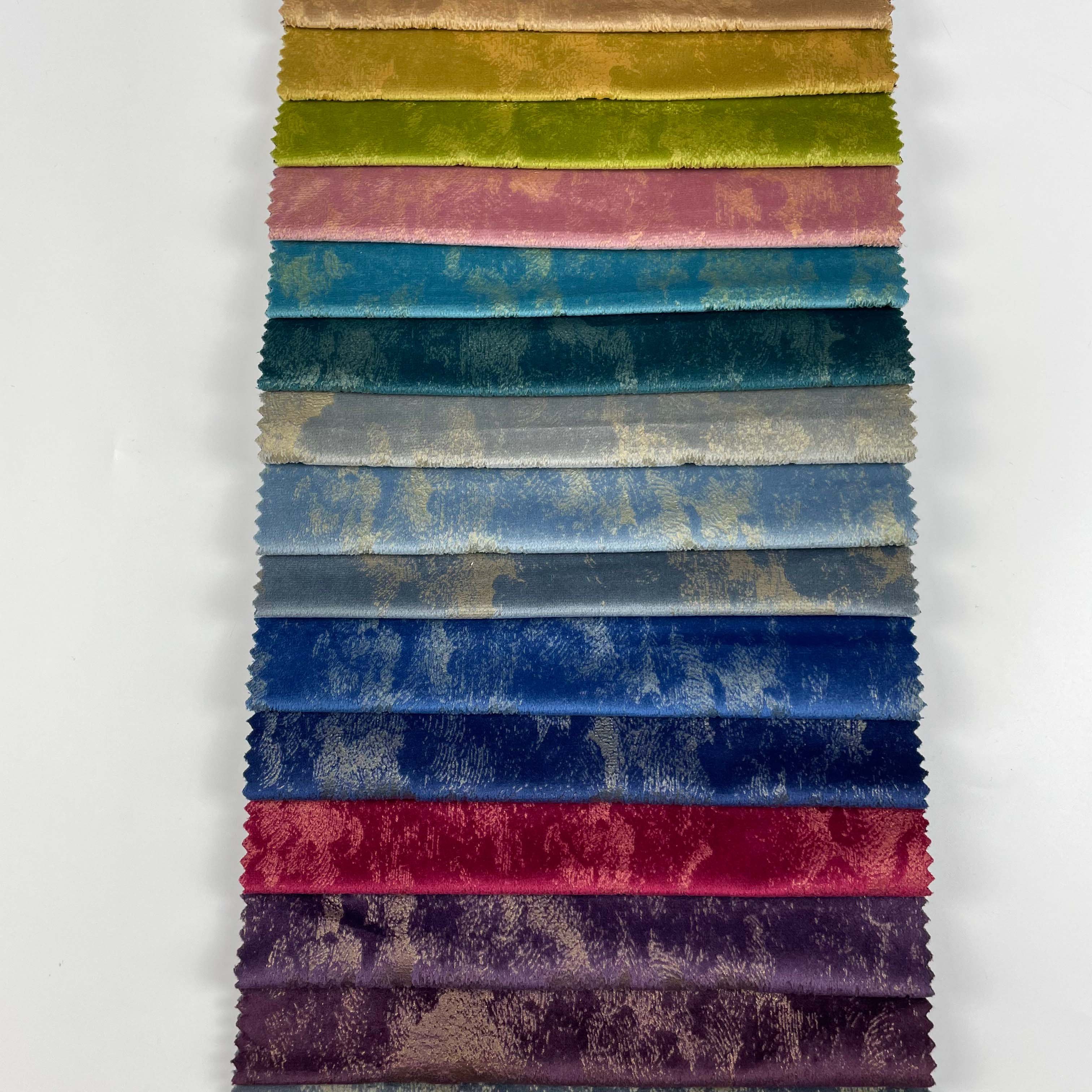 Free Sample Velvet Print Fabric Sofa Fabric Embossing 280cm Width 360GSM 100% Polyester Upholstery Home Textile Deco Sofa Fabric