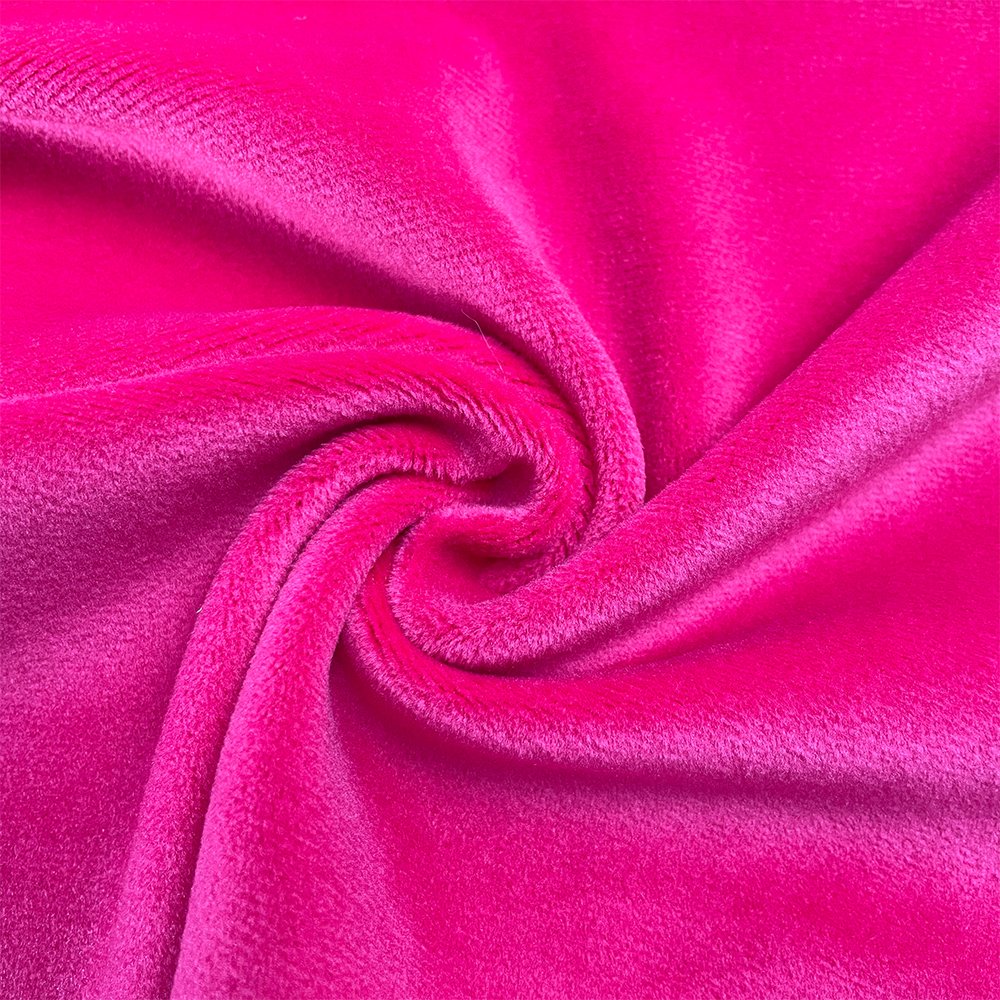 Super Soft 100% Polyester Velour Fabric Stretchy Knitted Nonwoven Weft Type 280gsm Anti-Pill for Women and Girls Toy Fabric