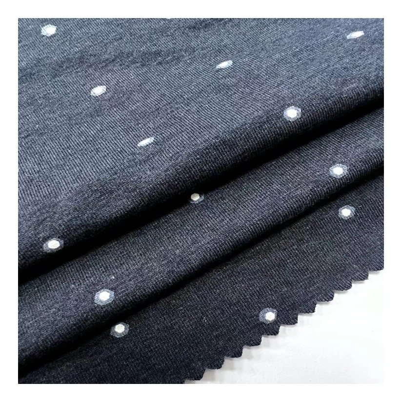 Eco-friendly 68% Bamboo 27%cotton 5% Spandex printed Knitted Organic Bamboo Fabric for Clothing