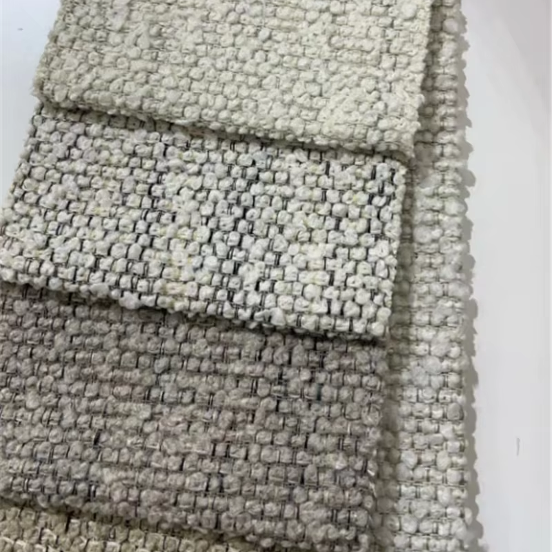 Thick plain woven type polyester linen fabric for sofa chair mutil color plain boucle sofa fabric 2024