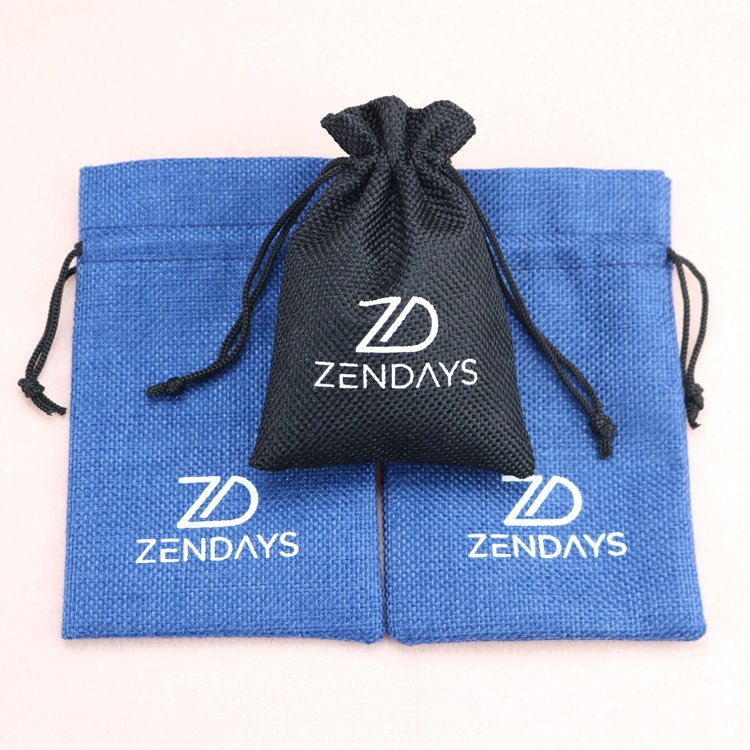 Wholesale custom logo eco friendly jute bag for coffee Beans Packaging Small gift burlap jute drawstring bag