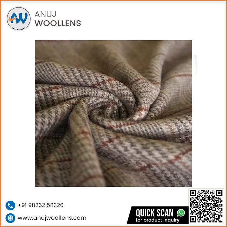 Timeless Elegance Classic Heritage Traditional Wool Textured Woven Handwoven Tweed Fabrics For Jacket From Indian Seller