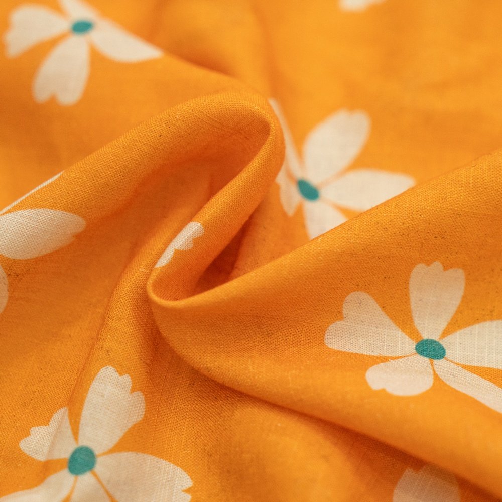 Linen fabric rayon tencel woven custom digital printing floral 100% linen fabric for clothing NO MOQ