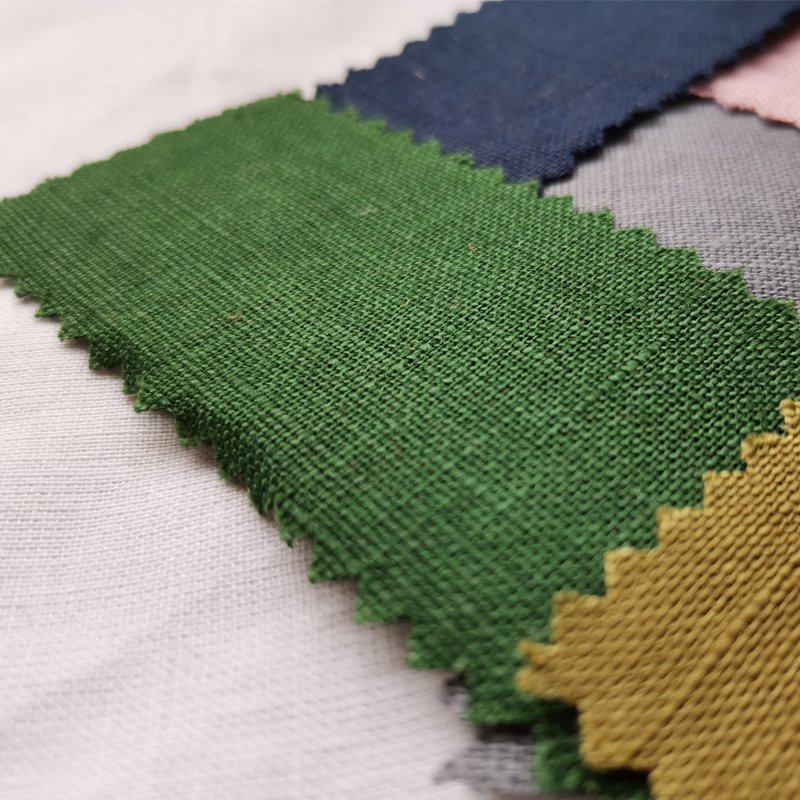 100% linen plain dyed 180gsm fabric flax fiber color sustainable thicker cloth 1A99
