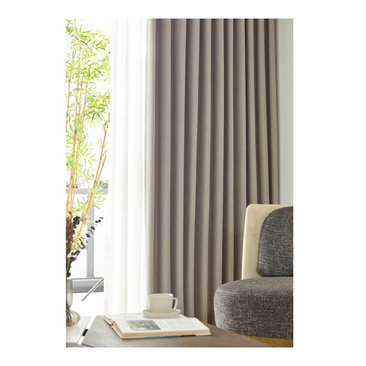 Authentic Fashion Style Double Sided Herringbone TPU Lamination Linen fabric Curtains In Solid Green Custom Window Drapes