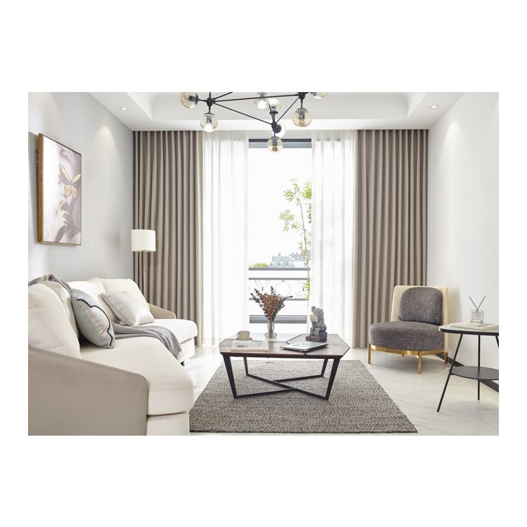 Authentic Fashion Style Double Sided Herringbone TPU Lamination Linen fabric Curtains In Solid Green Custom Window Drapes
