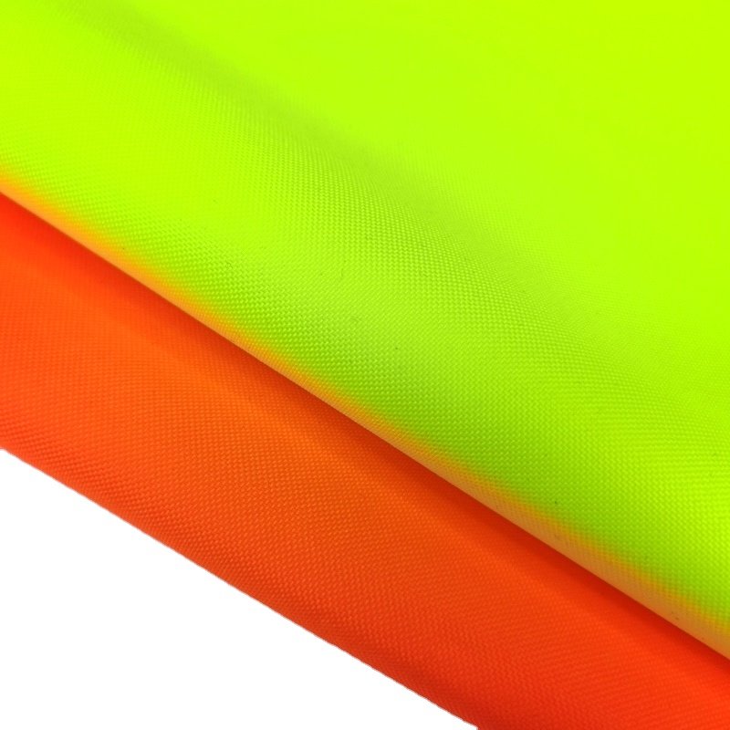 100% polyester water resistant tear resistant oxford PU coated fluorescent fabric for high visibility outdoor workwear