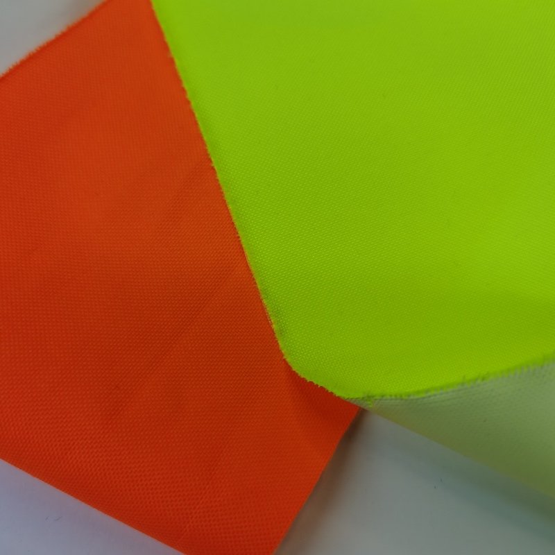 100% polyester water resistant tear resistant oxford PU coated fluorescent fabric for high visibility outdoor workwear