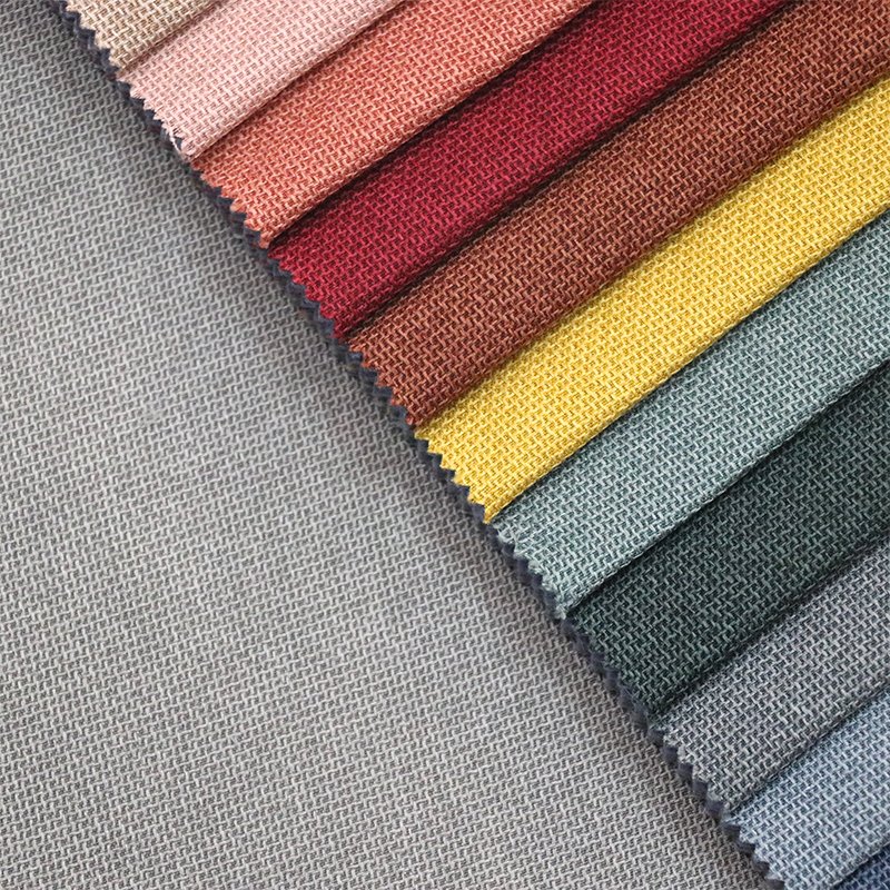 2478 Middle East Easy Clean with Backing 100% Polyester Waterproof Oilproof Material Faux Upholstery Linen Fabrics for Sofa