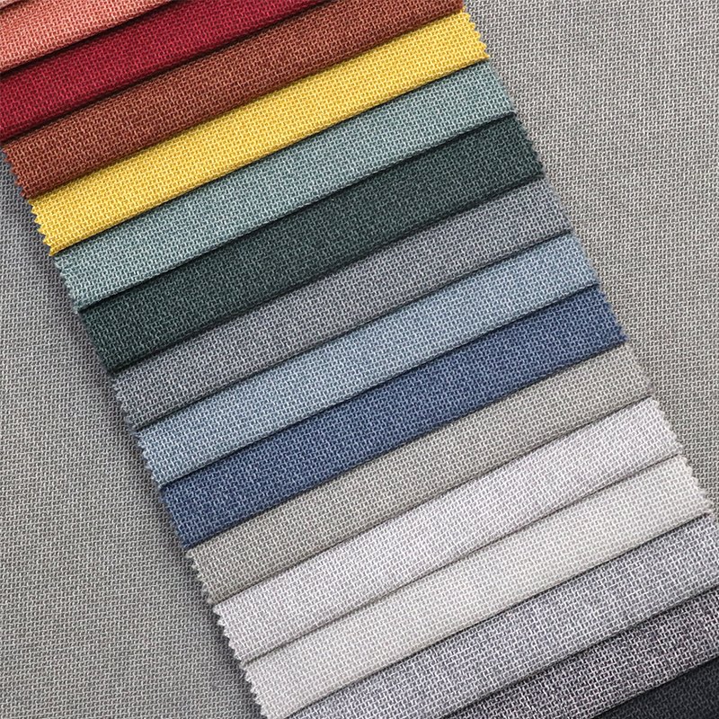 2478 Middle East Easy Clean with Backing 100% Polyester Waterproof Oilproof Material Faux Upholstery Linen Fabrics for Sofa