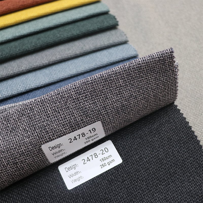 2478 Middle East Easy Clean with Backing 100% Polyester Waterproof Oilproof Material Faux Upholstery Linen Fabrics for Sofa