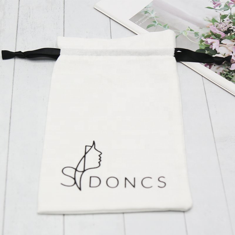 Custom Recycled 100% Cotton Bags Sublimation Pouch Bracelets Drawstring Fabric Cotton Linen Soft Pouch Packaging