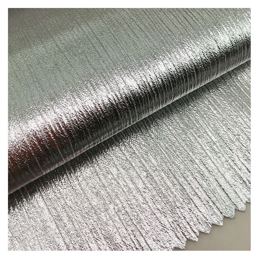 100% polyester silver hot stamping glitter crepe chiffon fabric for women's clothes