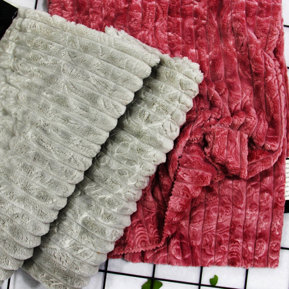 Custom Soft Skin Friendly 100% Polyester Striped Flannel Fabric for Pajamas Bathrobe Duvet Cover Bathrobe