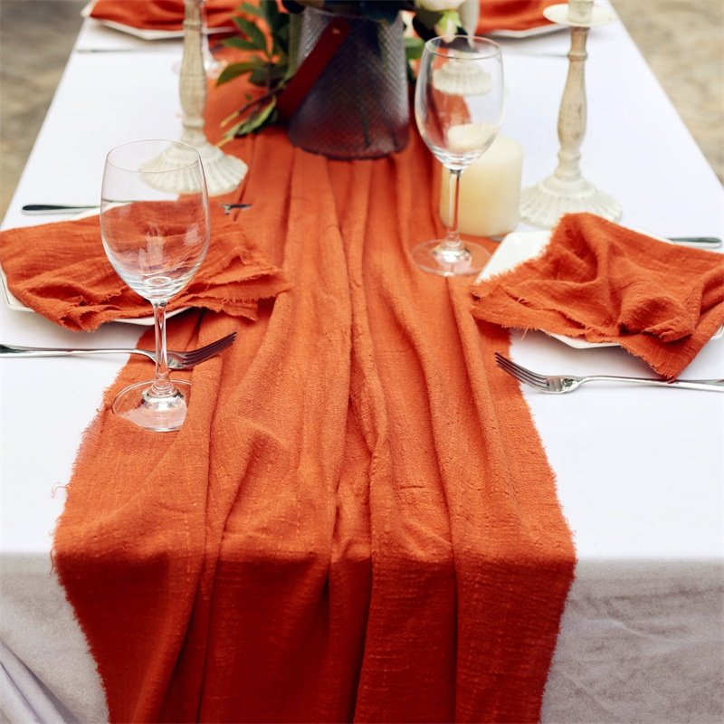 Long Cotton Linen Table Runners for Rustic Home Decorations Dining Room Wedding Decor