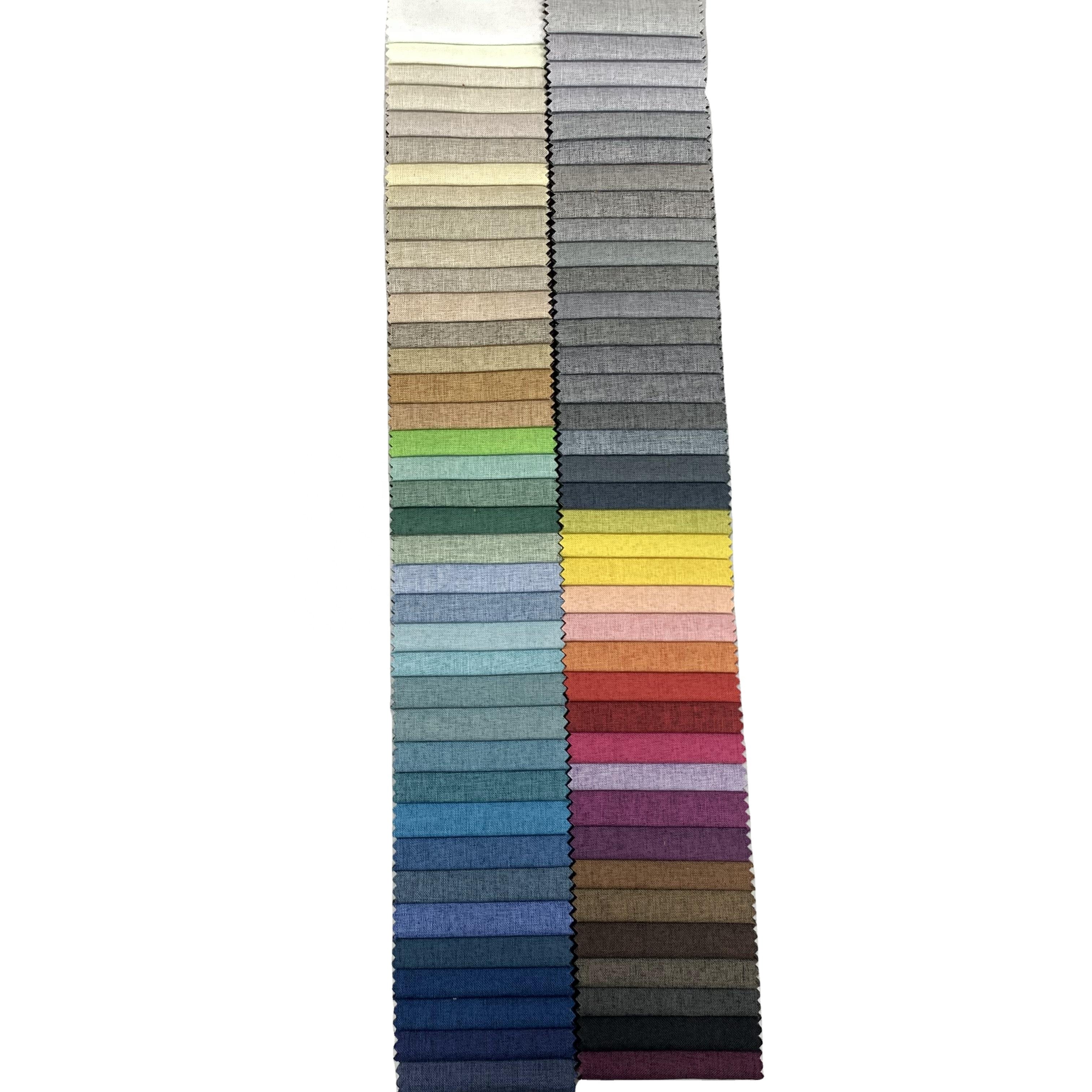 Home deco 100% poly heavy plain dyed bed faux linen fabric italian faux linen sofa fabric for upholstery mattress