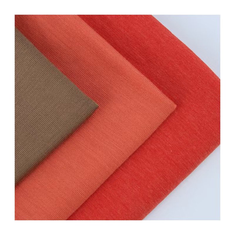 Custom Color Design 32s Stretch 92% Bamboo Fiber 8% Spandex Plain Single Jersey Fabrics for T-shirts