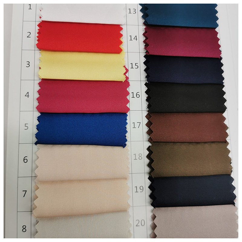 satin chiffon fabric plain dyed polyester spandex stretch shiny satin chiffon fabric for garment