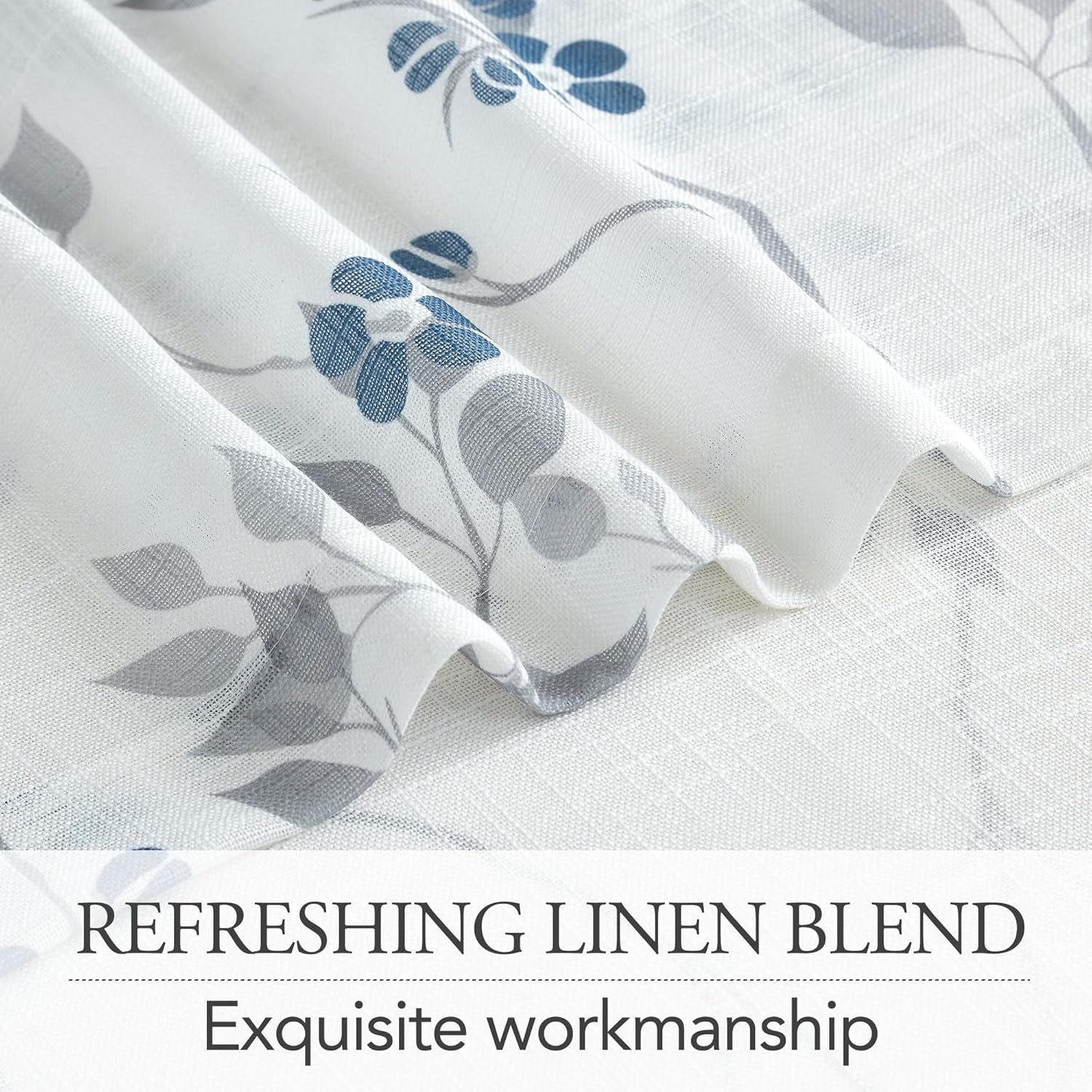 2024 new printed design 100% polyester linen look sheer curtains fabric and materials wholesale