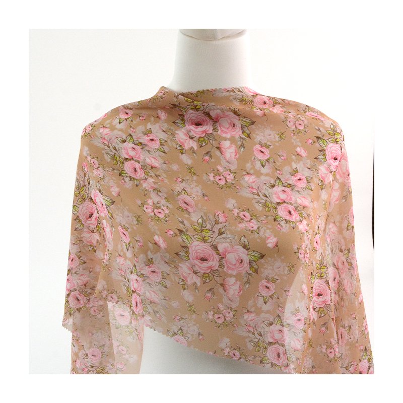 textiles flower patterned custom digital print soft Chiffon Floral georgette fabric for women blouses