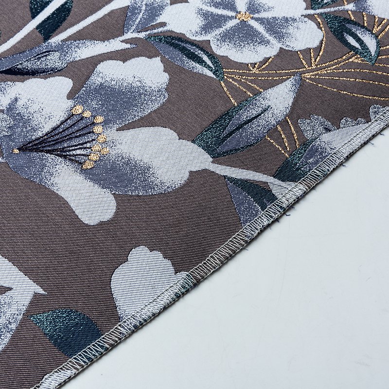 KEER Factory Custom Wholesale JDD4113W most popular product elegant flower pattern design dress fabric metallic polyester jacquard clothing fabric