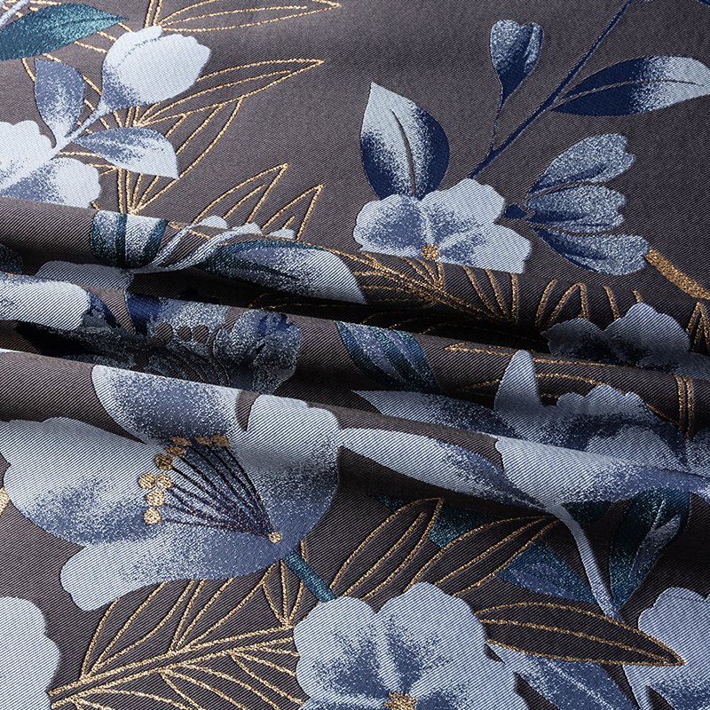KEER Factory Custom Wholesale JDD4113W most popular product elegant flower pattern design dress fabric metallic polyester jacquard clothing fabric