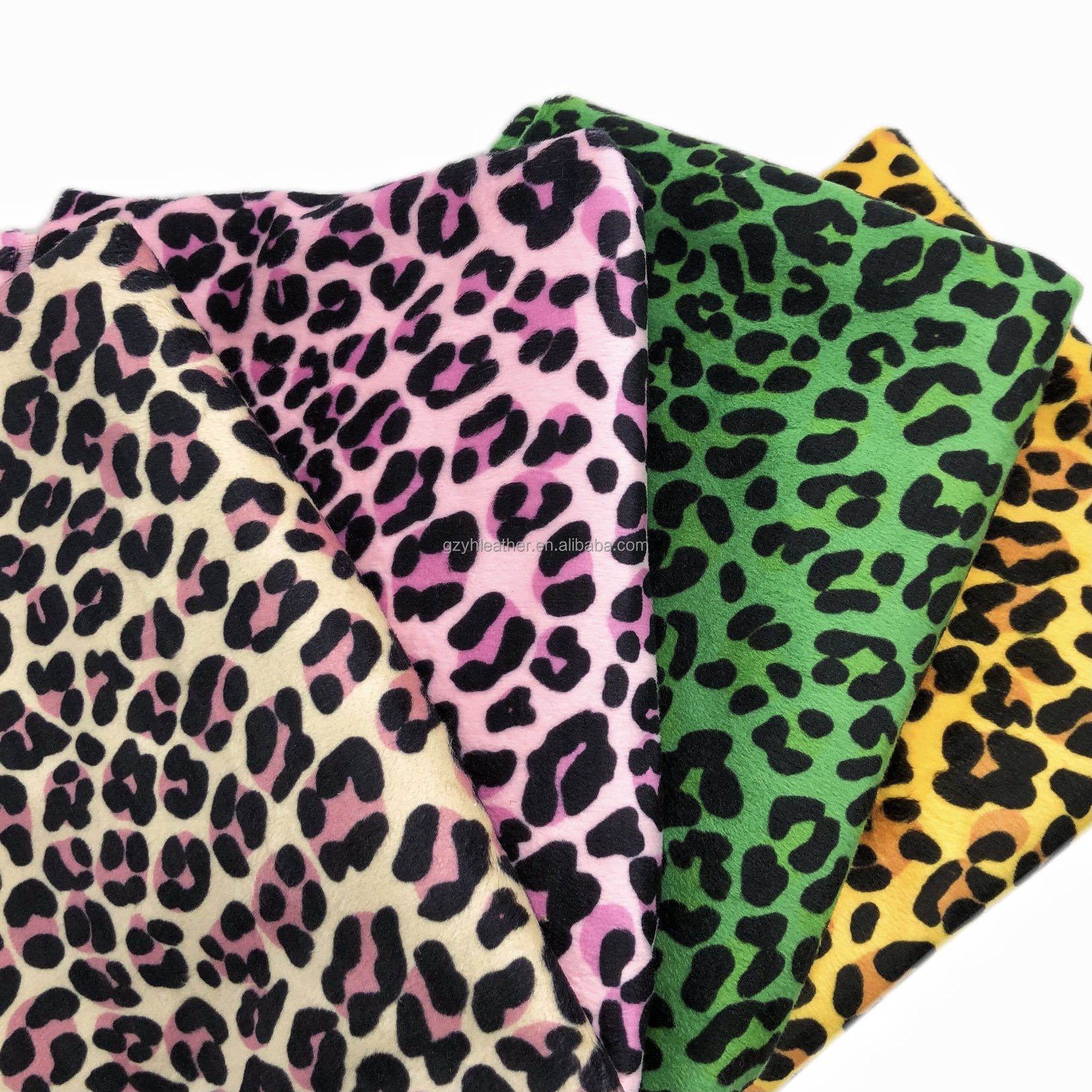 FA877 100 Polyester two way stretch Brushed animal zebra leopard print velvet fabric for bags shoes toy costume