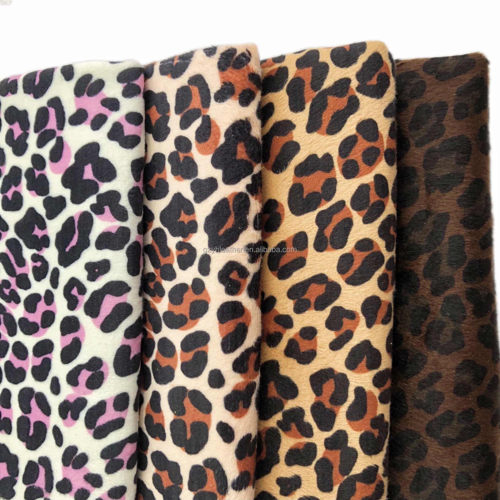 FA877 100 Polyester two way stretch Brushed animal zebra leopard print velvet fabric for bags shoes toy costume
